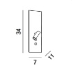 Picture of Applique Doppia Luce Piastra + Spot Led Orientabile e Presa USB Plate Perenz 6638 B LC