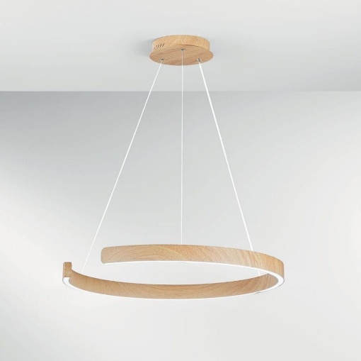 Lampadario Barra Legno Ufficio Led CCT Luce Selezionabile