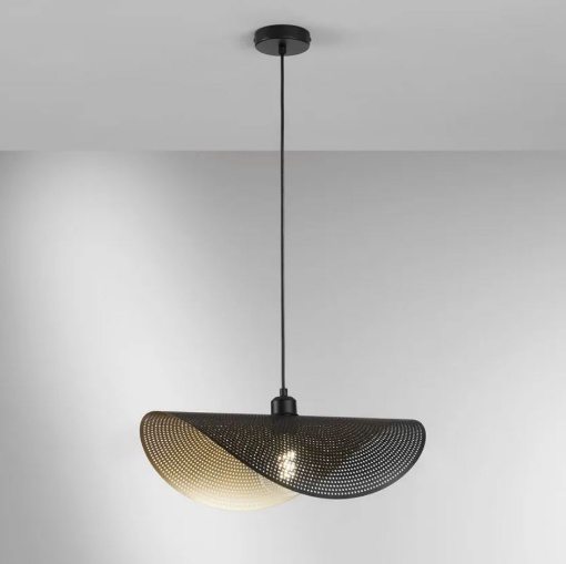 Immagine di Sospensione Curva Metallo Forato Nero 60x33 cm