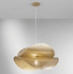 Immagine di Lampadario Doppia Vela Metallo Forato Oro Per Salotto