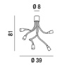 Immagine di Plafoniera Bracci Orientabili 5xE27 Bulbo Perenz 6680  B