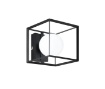 Immagine di Applique Scatola Cubo Metallo Nero Paralume Sfera Vetro Cube Perenz 6691 N