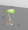 Lampada Scrivania Ministeriale Classica Ottone Con Vetro Verde