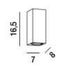 Immagine di Applique per Esterno 2xGU10 Sopra e Sotto Monolite Bianco IP65 Perenz 6828 B