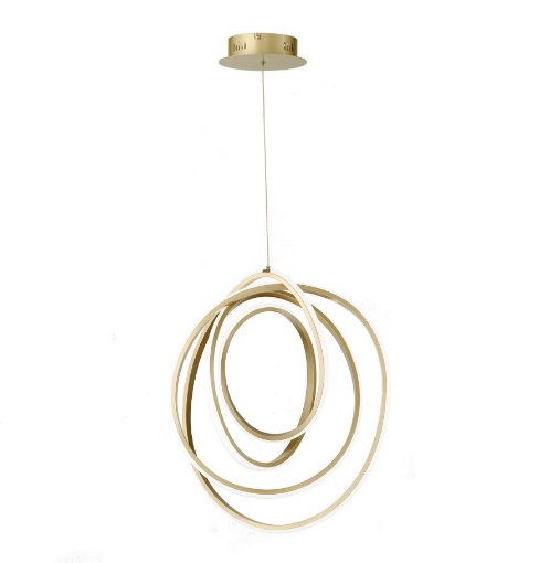 Immagine di Lampadario Oro Cerchi Luminosi Led Dimmerabile 50w Golden Ondaluce