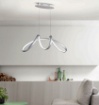 Immagine di Lampadario Moderno Design Grigio Curvo Led Dimmerabile 54w Lumen Ondaluce