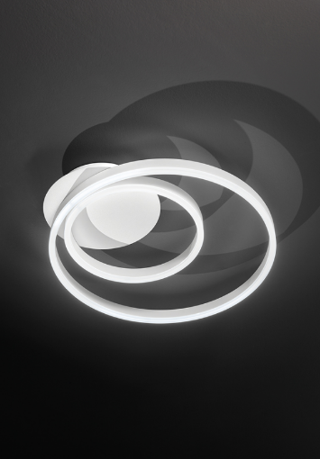 Immagine di Plafoniera Spirale Led Bianco Moderno Kirko L54 cm Perenz 6958 B LC