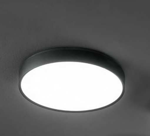 Immagine di Lampada Nera da Soffitto Rotonda Ø37 cm Led 50w Banner Perenz 6982 N LC