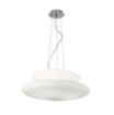 Immagine di Lampadario Moderno Doppio Vetro Bianco Pagoda 60 cm Ondaluce