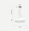 Immagine di Lampadario Moderno Doppio Vetro Bianco Pagoda 50 cm Ondaluce