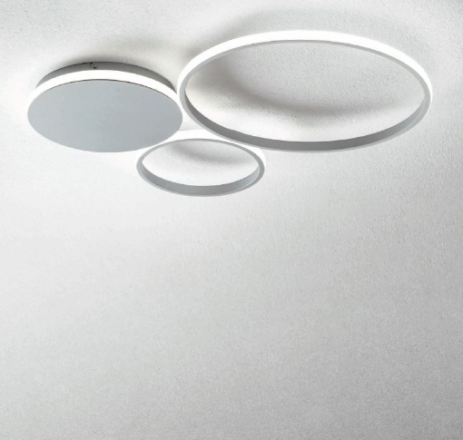 Picture of Plafoniera Cerchi Led 42w Dimmerabile Design Moderno Pois Silver Ondaluce