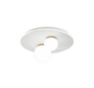 Immagine di Plafoniera Rotonda 2 Diffusori Sfere Vetro Bianco Led 38w Inserti Ottone Ball Perenz 8002 B LC