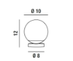 Picture of Lumetto da Comodino Base Metallo Bianco e Paralume Sfera Vetro Bianco Maga Perenz 8066 B