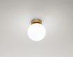 Immagine di Lampada da Soffitto o Parete Base Oro e Paralume Sfera Vetro Bianco 1xE14 Maga Perenz 8072 OR