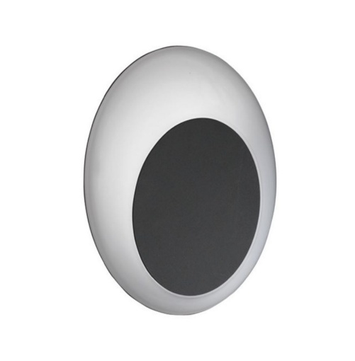 Immagine di Applique Led Da Esterno Ovale Shell Nero IP65 Ondaluce