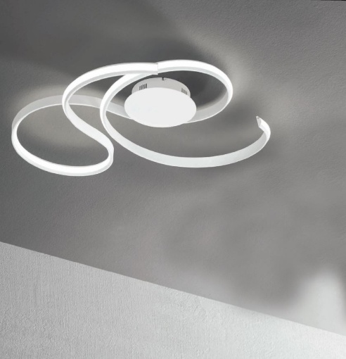 Immagine di Plafoniera Profilo Curvo Led 57w Dimmerabile Twist Bianco Ondaluce