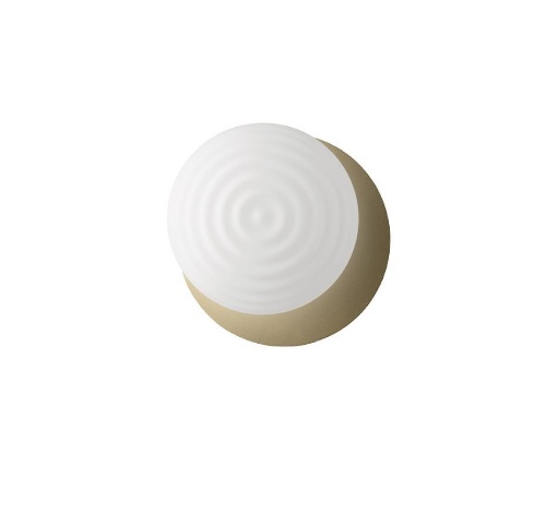 Immagine di Lampada Parete Soffitto Tondo Oro Sfera Vetro Bianco Ondaluce