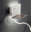 Immagine di Applique Led Da Lettura Con Mensola e Porta Usb Stan Bianco Ondaluce