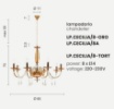 Picture of Lampadario 8 Luci Vetro Con Pendenti Cristallo Cecilia Ondaluce