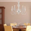 Immagine di Lampadario Cascina 5 Bracci Legno Bianco Shabby Chic Ø60 cm Bonetti