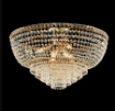 Immagine di Lampadario da Soffitto Classico Oro Lucido con Cascata Strass Wagner 6xE14 Bonetti