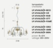 Immagine di Lampadario Classico 8 Luci Vetro e Cristallo Vivaldi Ondaluce