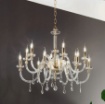 Immagine di Lampadario Elegante Classico In Vetro e Cristallo Dido 12 Luci Ondaluce