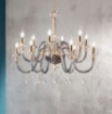 Immagine di Lampadario Elegante Classico In Vetro e Cristallo Dido 12 Luci Ondaluce