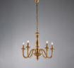 Immagine di Lampadario Artigianale Lucca 5 Bracci Legno Oro Anticato Ø62 cm Bonetti