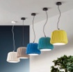 Immagine di Lampadario Colorato Ceramica Plissettata Plumcake Ondaluce