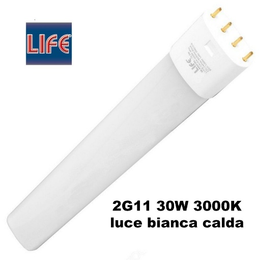 Immagine di Lampada Led Tubolare 2G11 30W 3000K 2650 Lumen Luce Calda Life