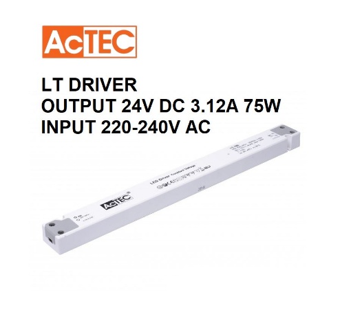 Picture of Driver LT Actec Output 24VDC 3.12A 75W Input 200-240V