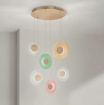 Immagine di Lampadario 6 Luci Led Dischi Vetro Colorato Graniglia Candy Ondaluce