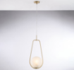 Picture of Piccola Lampada a Sospensione Bronzo con Sfera Vetro Bianco Afrodite Bonetti 