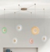 Immagine di Lampadario Led Con Decentramento Dischi Vetro Multicolor Graniglia Candy Ondaluce