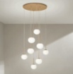 Immagine di Lampadario Salotto 8 Luci Sfere Vetro Sospese Jewel Ondaluce