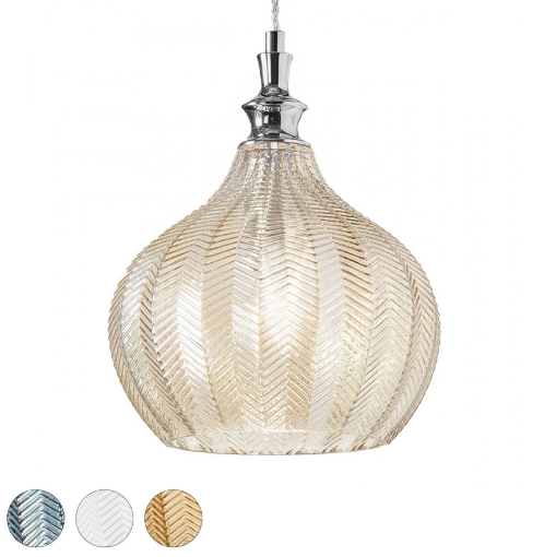 Immagine di Lampada Pendente Per Isola Vetro Colato 23cm Cleofe S11 Gea Luce