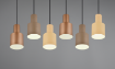 Immagine di Lampadario a Sospensione Rettangolare Paralumi Multicolor 6xE27 Agudo Trio Lighting	