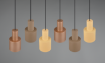 Immagine di Lampadario a Sospensione Rettangolare Paralumi Multicolor 6xE27 Agudo Trio Lighting	