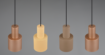 Immagine di Lampadario Per Tavolo 4 Luci Con Paralumi Metallo Multicolor Agudo Trio Lighting 