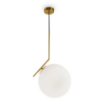 Picture of Sospensione Oro Paralume Sfera Singola in Vetro Bianco Ø30 cm