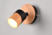 Immagine di Faretto Spot Vintage Nero Aruni con Legno 1xGU10 Trio Lighting 