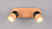 Immagine di Faretto Aruni Legno e Metallo Nero Doppio Spot GU10 Orientabile Trio Lighting