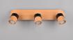 Immagine di Lampada Aruni Design Scandinavo 3 Spot Orientabili Nero e Legno 3xGU10 Trio Lighting 