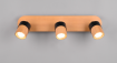 Immagine di Lampada Aruni Design Scandinavo 3 Spot Orientabili Nero e Legno 3xGU10 Trio Lighting 