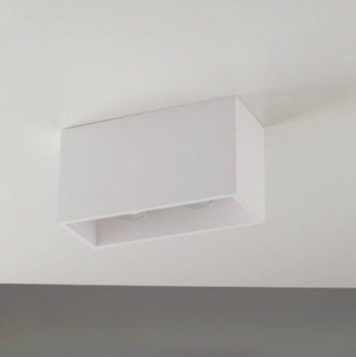 Immagine di Faretto Da Soffitto Rettangolare Plafoniera Gesso Pitturabile Senza Incasso Foster PL25 Fan Europe