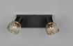 Immagine di Doppio Faretto Spot Ardon Nero con Paralume Gabbia Oro 2xE14 Orientabile Trio Lighting