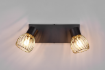 Immagine di Doppio Faretto Spot Ardon Nero con Paralume Gabbia Oro 2xE14 Orientabile Trio Lighting