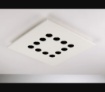 Immagine di Plafoniera Quadrata In Gesso Verniciabile 12 Luci Led CCT Xico 50x50 cm Fan Europe