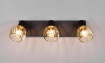 Immagine di Lampada 3 Faretti Spot Orientabili Ardon Nero con Paralume Gabbia Oro 3xE14 Trio Lighting 